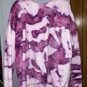 Tultex Purple Tie-Dye Crew Neck Sweater